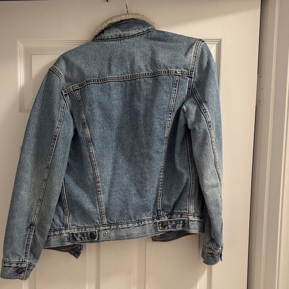 Levi's Blue Denim Jacket with Sherpa Lining Mens XS - Picture 7 of 10